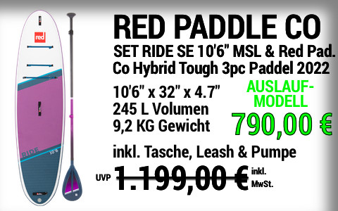 2022 RED PADDLE 1199 790 MAIN SUP Showroom 2022 Red Paddle Co. SET Ride SE 10622x3222x4.722 MSL Red Paddle Co Hybrid Tough purple 3pc Paddle Auslaufmodell