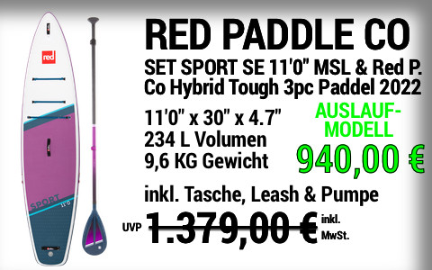 2022 RED PADDLE 1379 940 MAIN SUP Showroom 2022 Red Paddle Co. SET SPORT SE 11022x3022x4.722 MSL Red Paddle Co Hybrid Tough purple 3pc Paddle Auslaufmodell