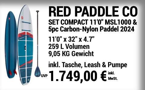 2024 RED PADDLE CO 1749 MAIN SUP Showroom 2024 Red Paddle Co SET COMPACT 11022x3222x4 v2.722 Red Paddle Co Compoact 5pc LL Carbon Nylon Paddle
