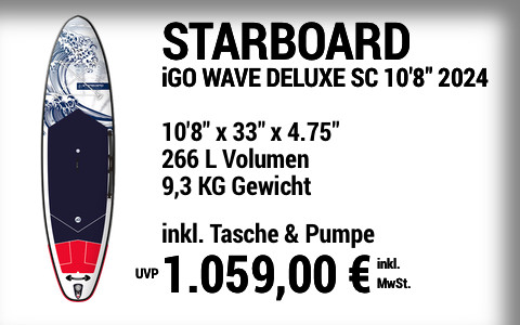 2024 STARBOARD 1059 MAIN SUP Showroom 2024 Starboard iGO WAVE DELUXE SC  10822x3322x4.7522