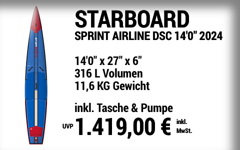 2024 STARBOARD 1419 MAIN SUP Showroom 2024 Starboard SPRINT AIRLINE DELUXE SC  14022x2722x622