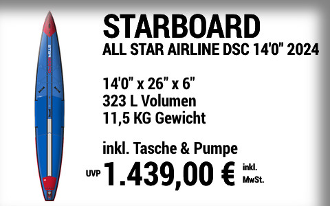 2024 STARBOARD 1439 MAIN SUP Showroom 2024 Starboard ALL STAR AIRLINE DELUXE SC  14022x2622x622