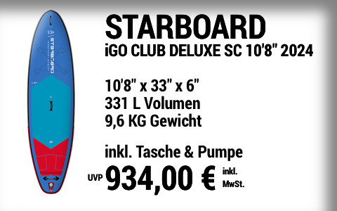 2024 STARBOARD 934 MAIN SUP Showroom 2024 Starboard iGO CLUB DELUXE SC  10822x3322x622