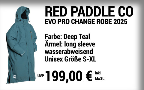 2025 RED PADDLE 199 MAIN SUP Showroom 2025 Red Paddle Long Sleeve EVO Pro Change Robe deep teal