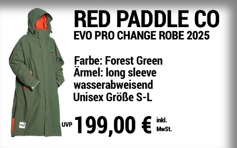 2025 RED PADDLE 199 MAIN SUP Showroom 2025 Red Paddle Long Sleeve EVO Pro Change Robe forest green