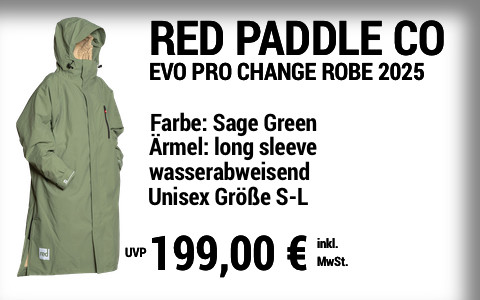 2025 RED PADDLE 199 MAIN SUP Showroom 2025 Red Paddle Long Sleeve EVO Pro Change Robe sage green