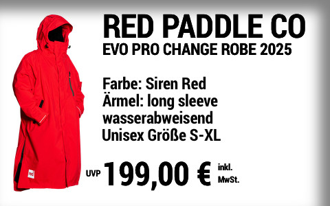 2025 RED PADDLE 199 MAIN SUP Showroom 2025 Red Paddle Long Sleeve EVO Pro Change Robe siren red