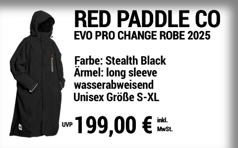 2025 RED PADDLE 199 MAIN SUP Showroom 2025 Red Paddle Long Sleeve EVO Pro Change Robe stealth black