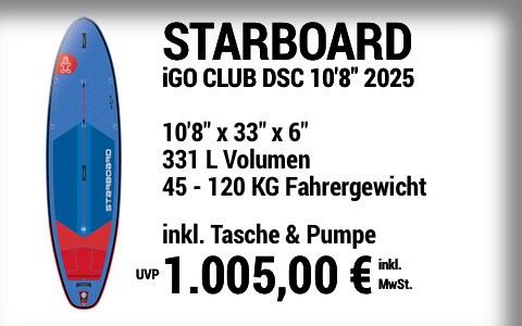 2025 STARBOARD 1005 MAIN SUP Showroom 2025 Starboard iGO CLUB DELUXE SC  10822x3322x622