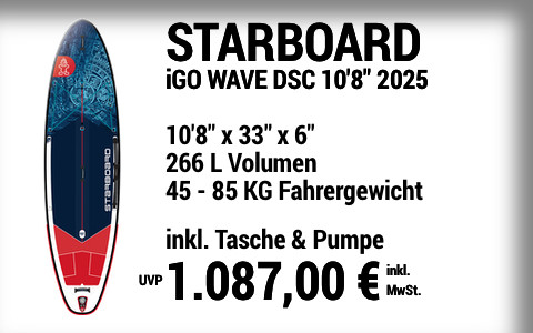 2025 STARBOARD 1087 MAIN SUP Showroom 2025 Starboard iGO WAVE DELUXE SC  10822x3322x622