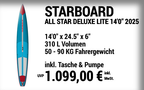 2025 STARBOARD 1099 MAIN SUP Showroom 2025 Starboard ALL STAR DELUXE LITE  14022x24.522x622