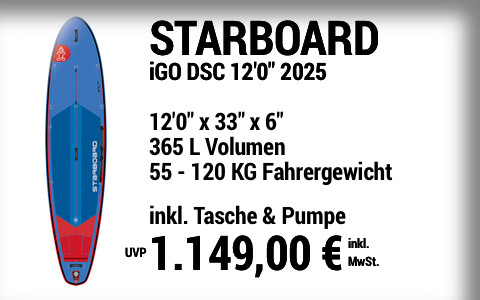 2025 STARBOARD 1149 MAIN SUP Showroom 2025 Starboard iGO DELUXE SC  12022x3322x622