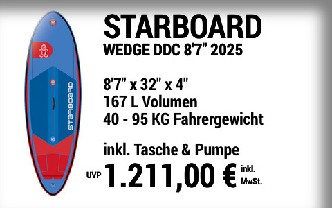 2025 STARBOARD 1211 MAIN SUP Showroom 2025 Starboard WEDGE DELUXE DC  8722x3222x422