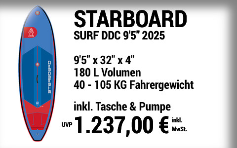 2025 STARBOARD 1237 MAIN SUP Showroom 2025 Starboard SURF DELUXE DC  9522x3222x422