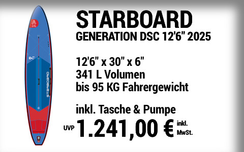 2025 STARBOARD 1241 MAIN SUP Showroom 2025 Starboard GENERATION DELUXE SC  12622x3022x622