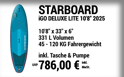 2025 STARBOARD 786 MAIN SUP Showroom 2025 Starboard iGO DELUXE LITE  10822x3322x622