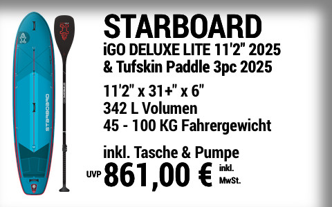 2025 STARBOARD 861 MAIN SUP Showroom 2025 Starboard SET iGO DELUXE LITE  11222x31+22x622 Tufskin 3pc Paddle