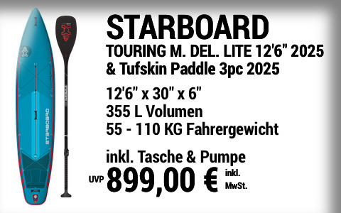 2025 STARBOARD 899 MAIN SUP Showroom 2025 Starboard SET TOURING M DELUXE LITE  12622x3022x622 Tufskin 3pc Paddle